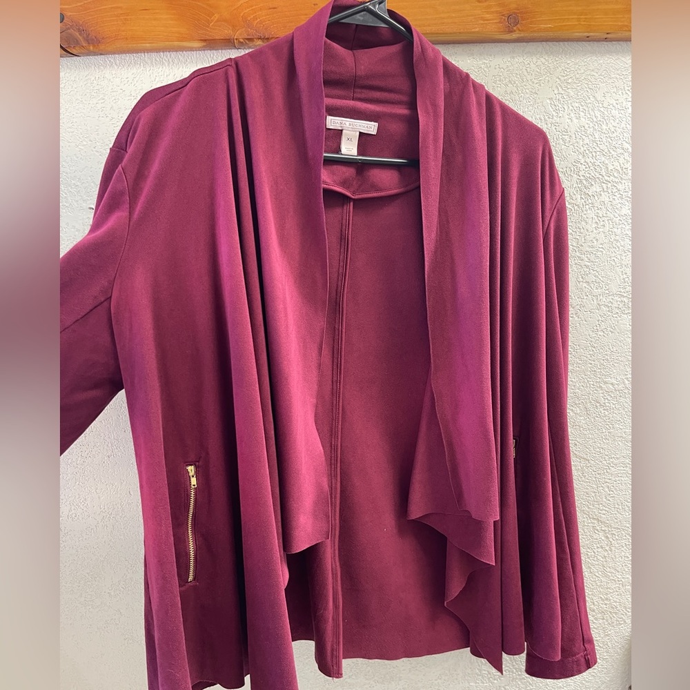 Burgundy faux suede jacket